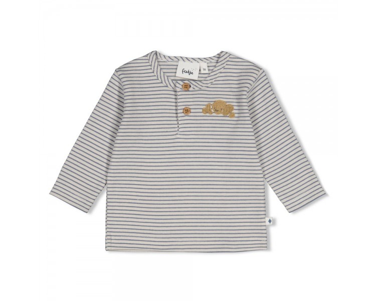 FEETJE : Striped long-sleeved ribbed shirt - Breakfast Buddy