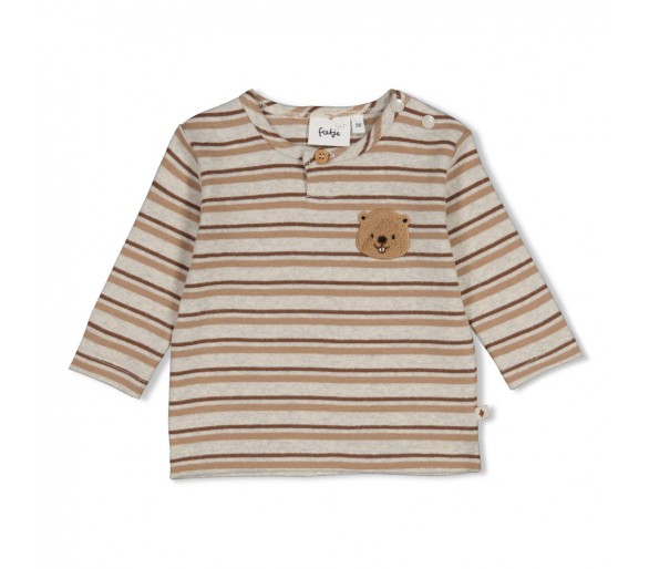 FEETJE : T-shirt rayé côtelé à manches longues - T
