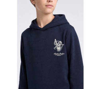 PETROL : Boys Sweater Hooded Print