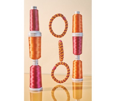 KKNEKKI : Bordeaux orange glitter Stripe