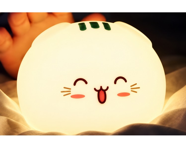 Veilleuse chat joyeux rechargeable