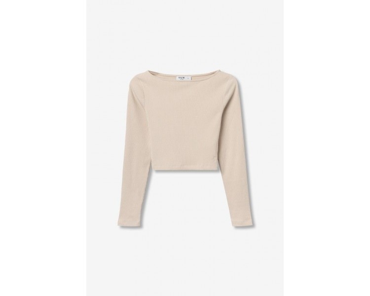 TIFFOSI: T-shirt met lange mouwen in beige