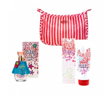 Oilily : Lucky girl edt 30 ml + bdg 250ml + make up purse