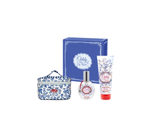 Oilily : Blue sparkle EDT 75ml + BDG 250ml + Beauty Case + Luxury Box