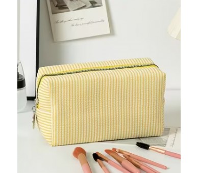 Striped toiletry bag – yellow