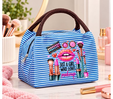 Striped Makeup & Toiletry Bag