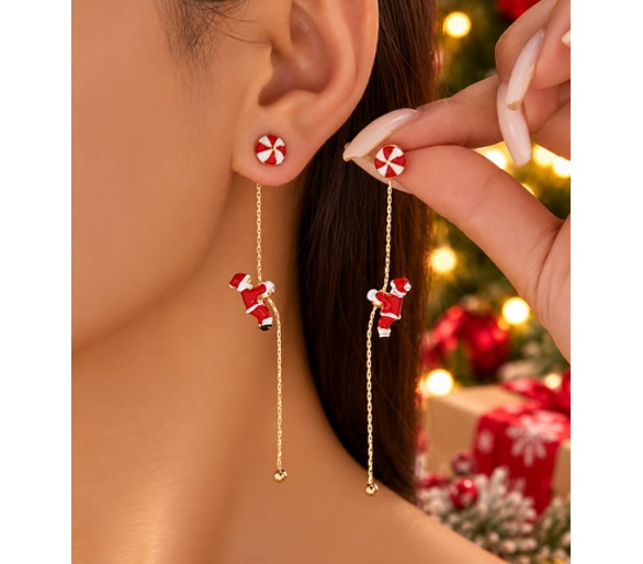 Cute Santa Claus Dangle Earrings