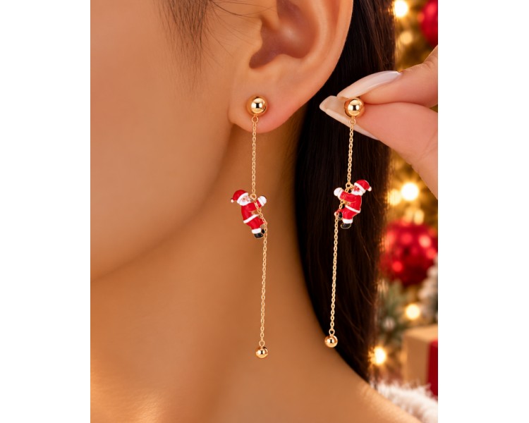 Cute Santa Claus Dangle Earrings