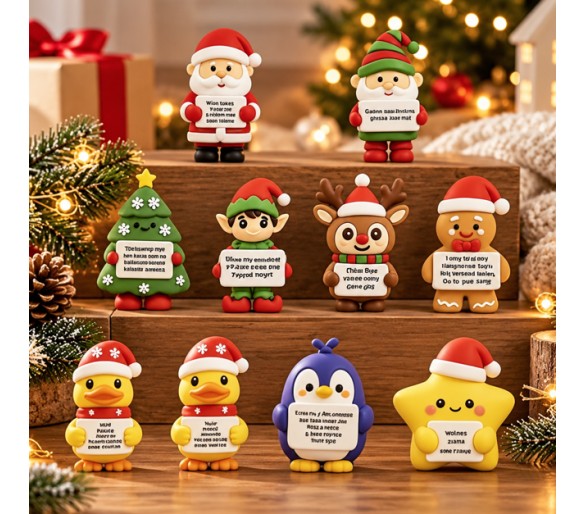 Cute Christmas Figurines with Positive Messages