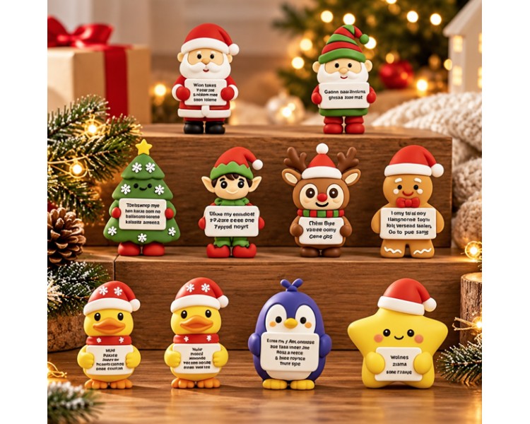 Cute Christmas Figurines with Positive Messages