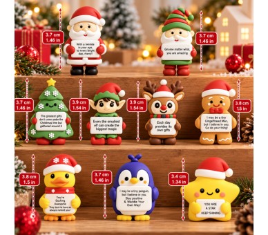 Cute Christmas Figurines with Positive Messages