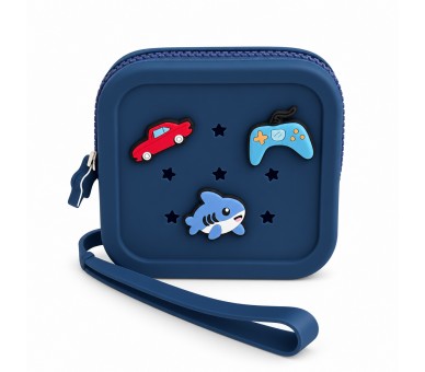 Petikids Porte-monnaie carré – bleu marine