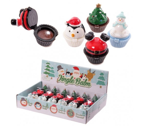 Baume à lèvres de Noël - Sapin de Noël, Bonhomme de neige, Père Noël,