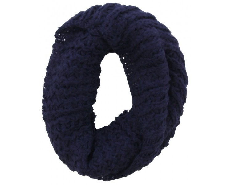 Knitted Loop-Col Scarf Blue