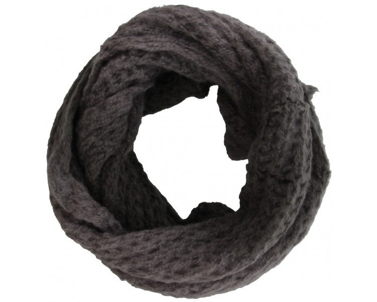 Knitted Loop-Col Scarf Grey
