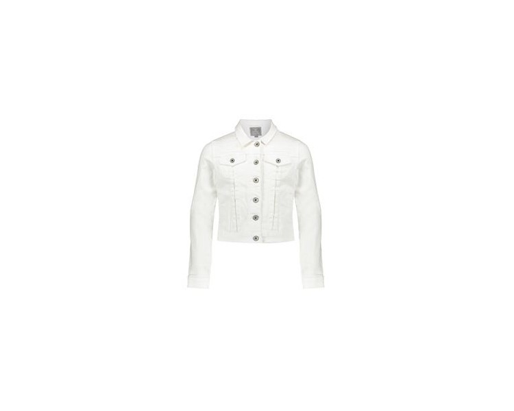 Jeans jacket chest pockets l/s white denim