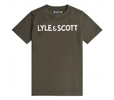 LYLE & SCOTT : LYLE & SCOTT TEXT TEE GRAPE LEAF