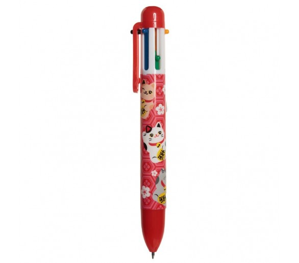 Maneki Neko Gelukskat Meerkleurige Pen (6 kleuren)