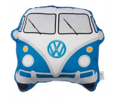 Pluche Volkswagen Kampeerbus VW T1 Blauw Sierkussen