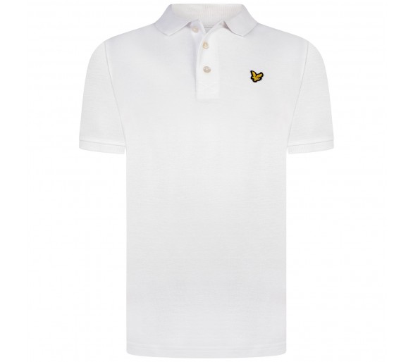LYLE & SCOTT : Klassieke polo met logo op de borst in wit