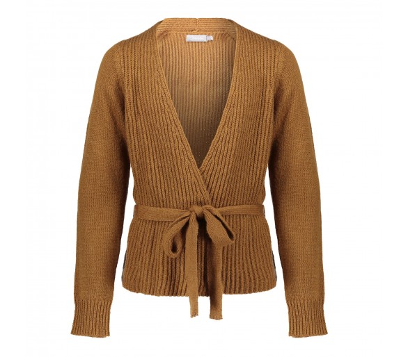 GEISHA : Wrap cardigan camel