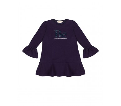 Cute dress with glitter print in sweater fabric