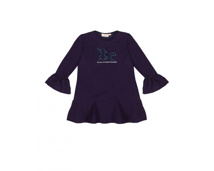Cute dress with glitter print in sweater fabric