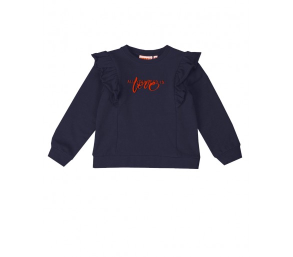 USB2 : Sweater met ruches "all you need is love"