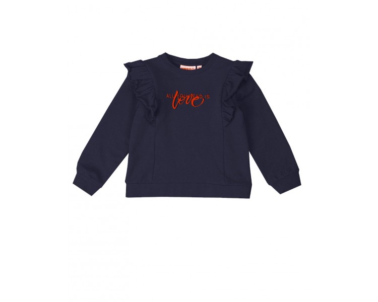USB2 : Sweater with ruffles "all you need is love"