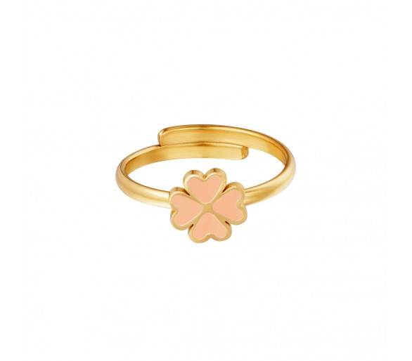 RVS ring klavertje