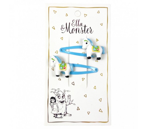 ELLA & MONSTER : Hair Clip Blue Horse