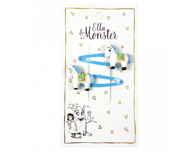 ELLA & MONSTER : Hair Clip Blue Horse ELLA & MONSTER : Hair Clip Blue Horse