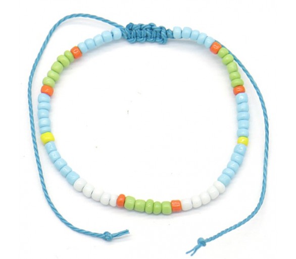 Bracelet Glass Beads Blue