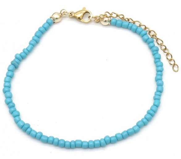 Bracelet with Glass Beads Blue
