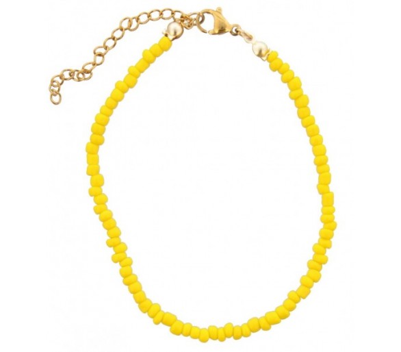 Bracelet with Glass Beads Yellow