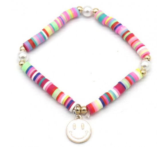 Surf Beads Bracelet Smiley - Multi