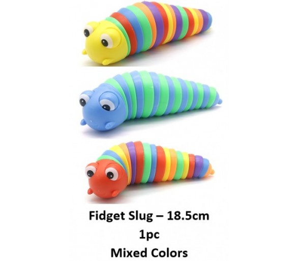 Rainbow Fidget Caterpillar 3D - 18.5cm - Mixed Colors - 1pc