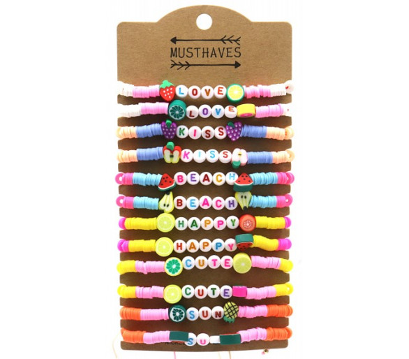 Bracelets mignons avec des citations sur les fruits