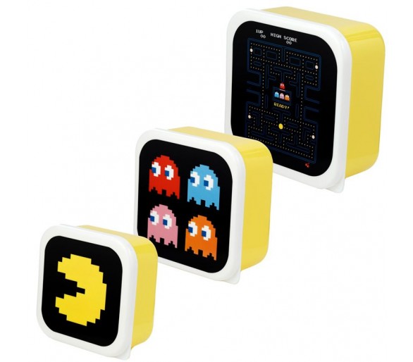 Set 3 Lunchtrommels - Pac-Man M/L/XL