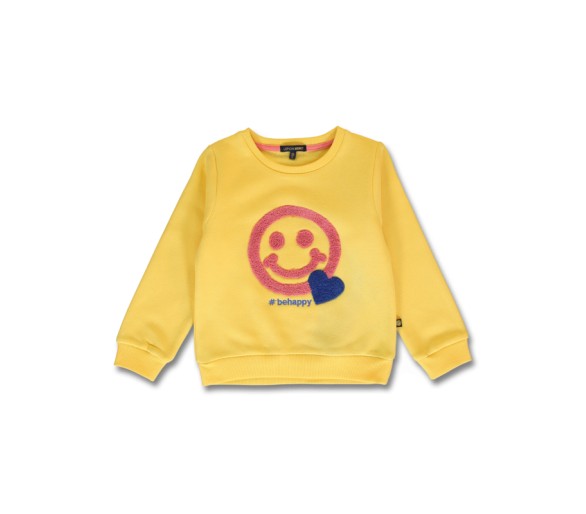 LEMON BERET : Sweater met smiley be happy